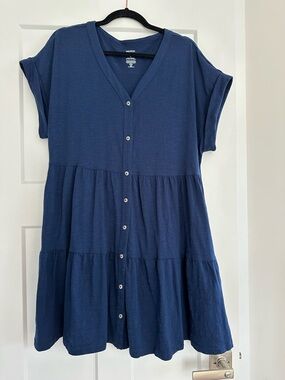 Sonoma Navy Blue Button-Front Dress